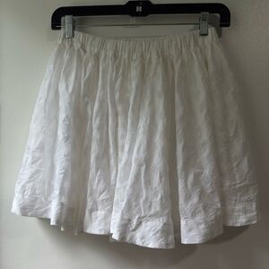 Anthropologie Maeve A Line Mini White Skater Skirt